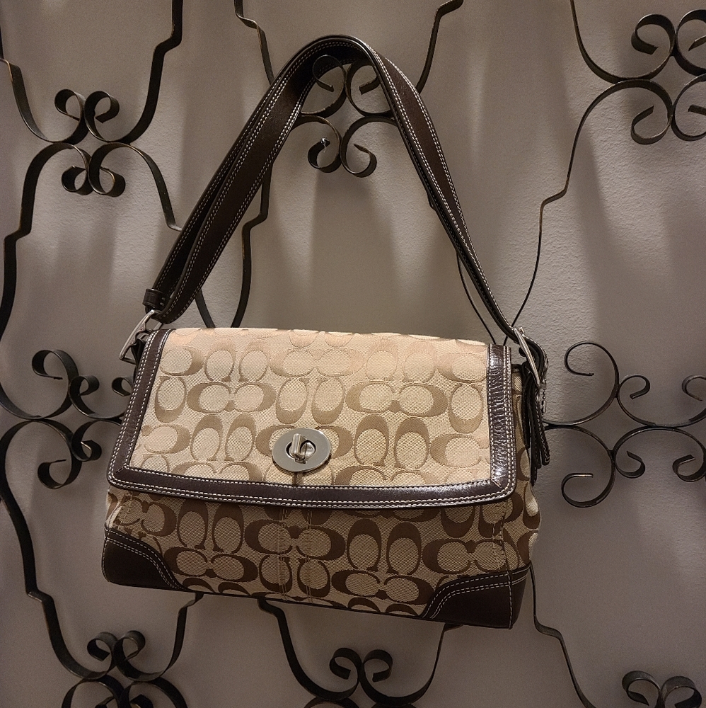 Coach tan & brown purse